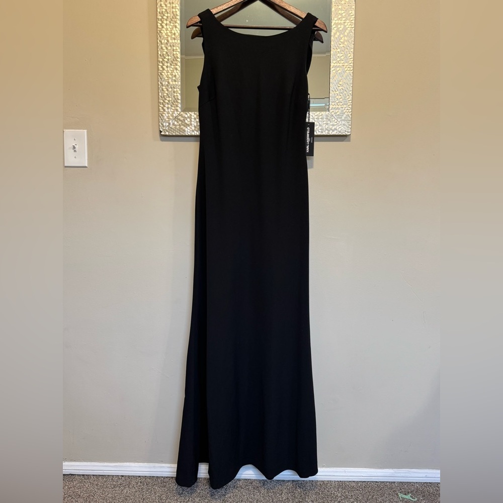 Karl Lagerfeld Elegant Black Pearl-Embellished Dress - Picture 4 of 11